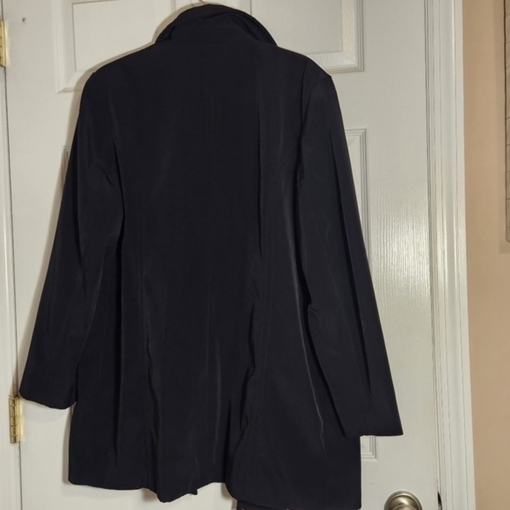 Merona Black Raincoat Size‎ L Blk/Wht Interior - Picture 5 of 5